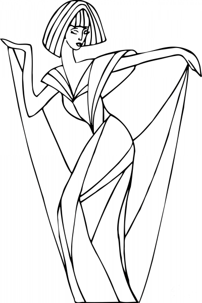 Dancing Lady coloring page image