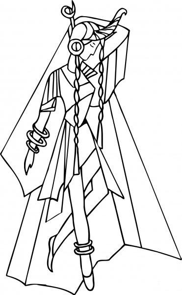 Dancing Lady coloring page image