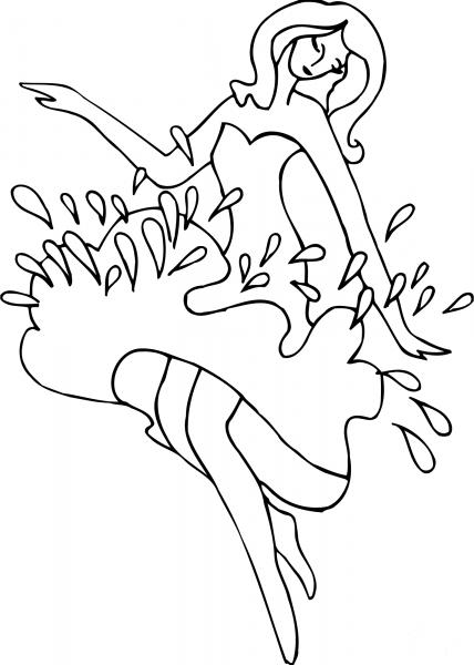 Dancing Lady coloring page image