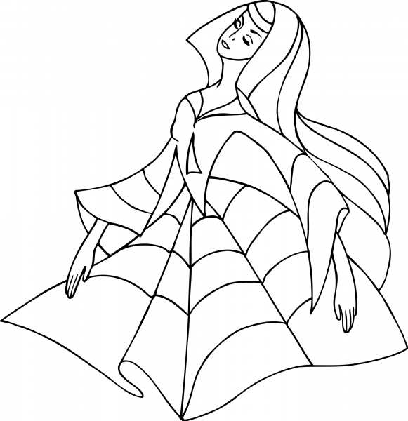 Dancing Lady coloring page image