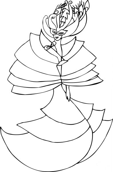 Dancing Lady coloring page image