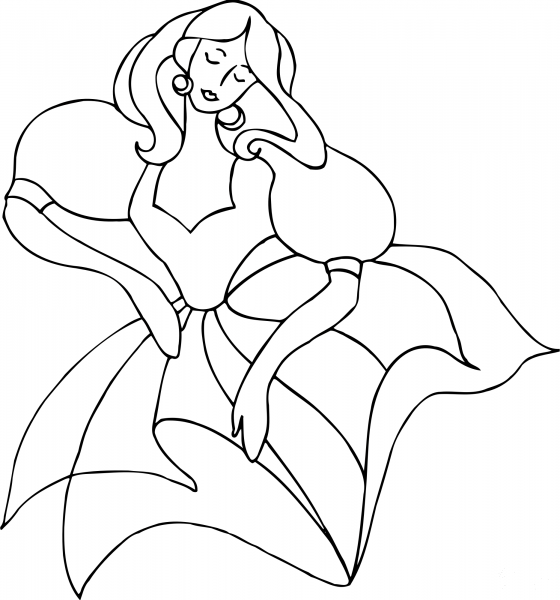 Dancing Lady coloring page image