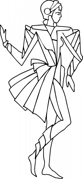 Dancing Lady coloring page image