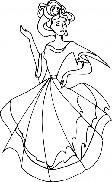 Dancing Lady coloring page image