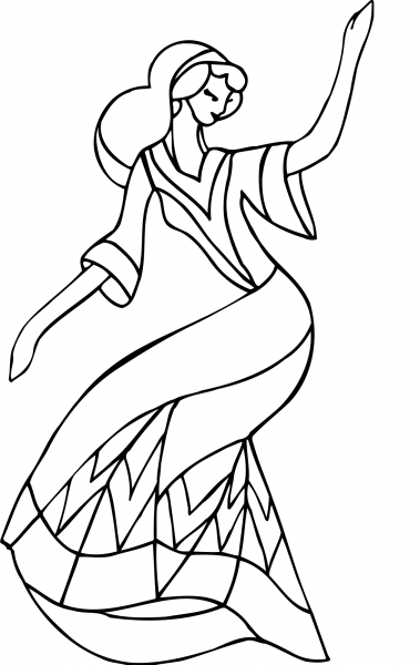 Dancing Lady coloring page image
