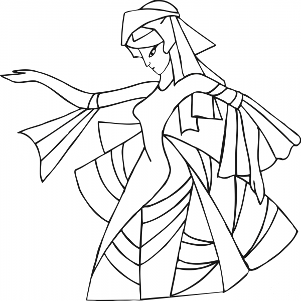 Dancing Lady coloring page image