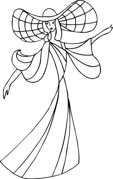 Dancing Lady coloring page image