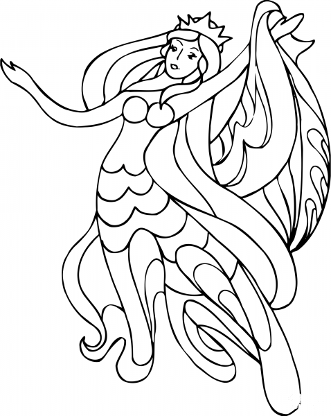 Dancing Lady coloring page image