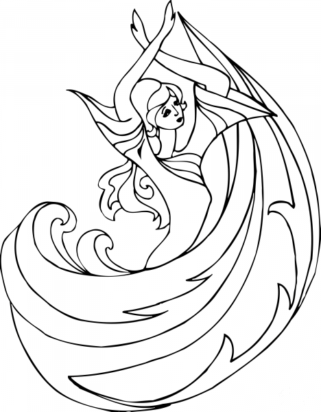 Dancing Lady coloring page image