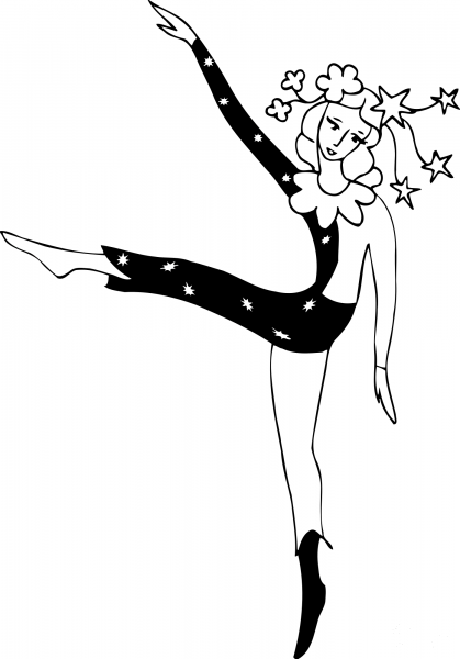 Dancing Lady coloring page image