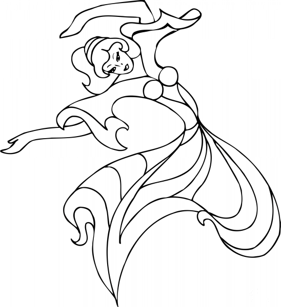 Dancing Lady coloring page image