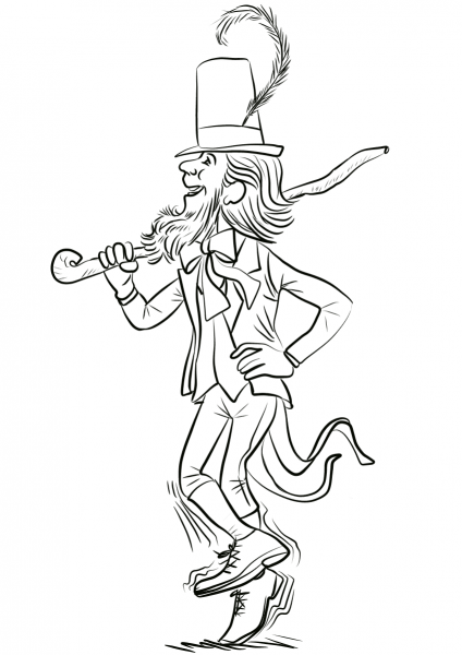 Dancing Leprechaun coloring page image