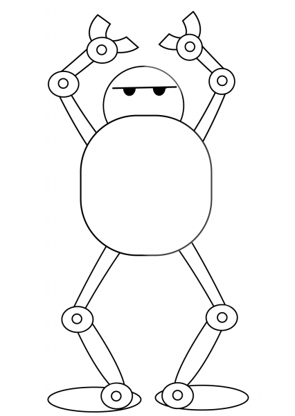 Dancing Robot coloring page image