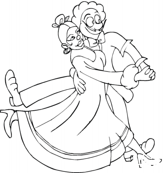 Dancing Tango coloring page image