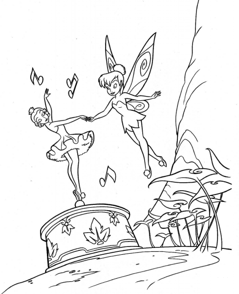 Dancing Tinkerbell  coloring page image