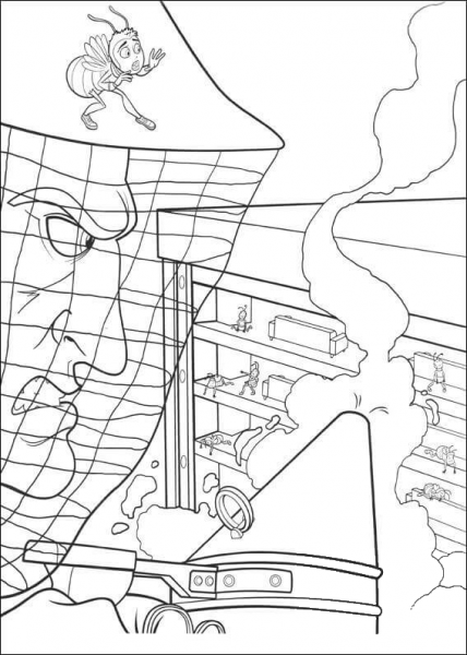 Danger for the bees  coloring page image