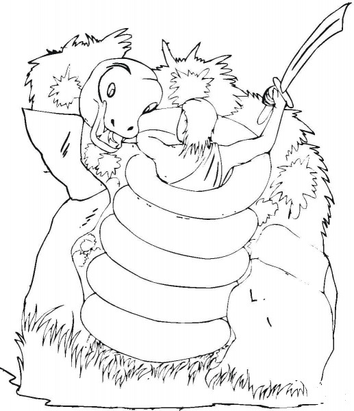 Dangerous Boa coloring page image