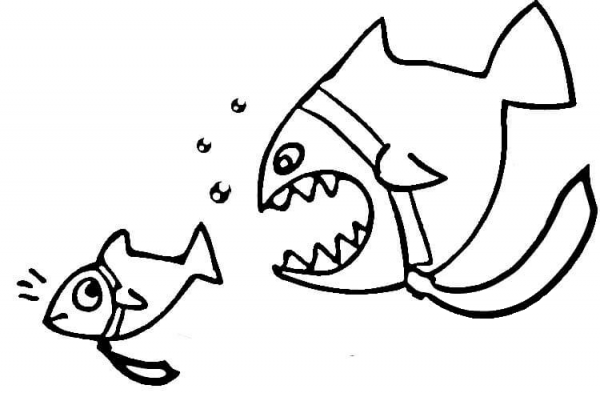 Dangerous Piranha coloring page image