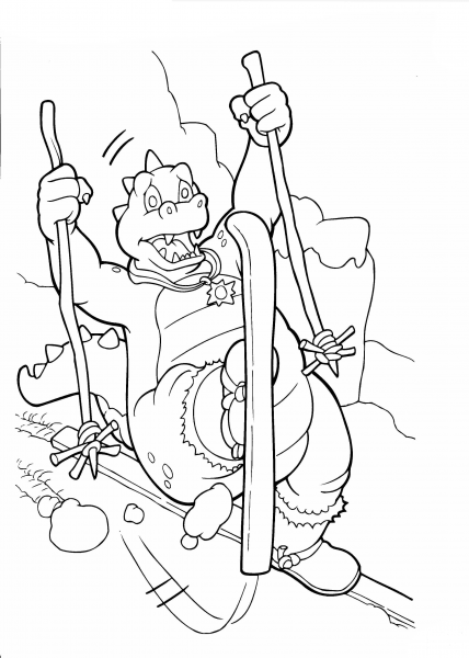 Dangerous Skiing for Ord coloring page image