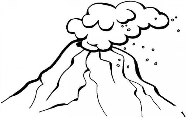 Dangerous Volcano coloring page image