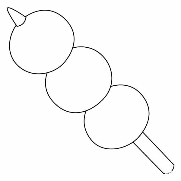 Dango Emoji coloring page image