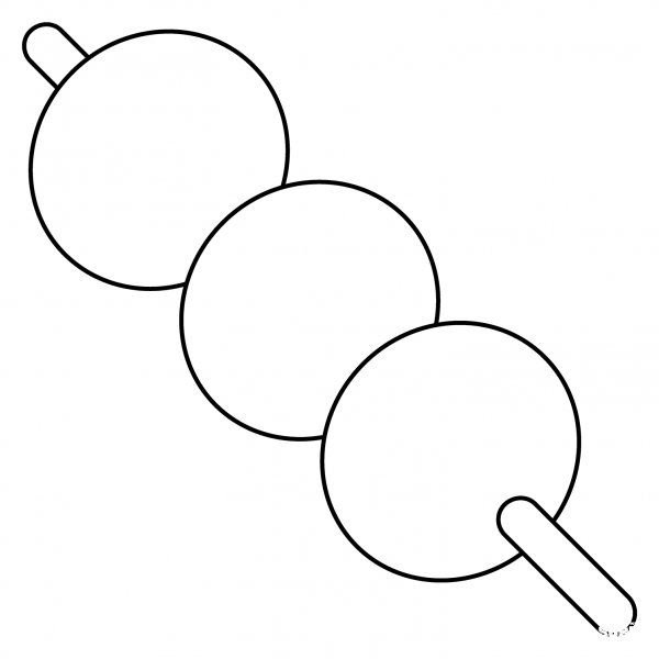 Dango Emoji coloring page image