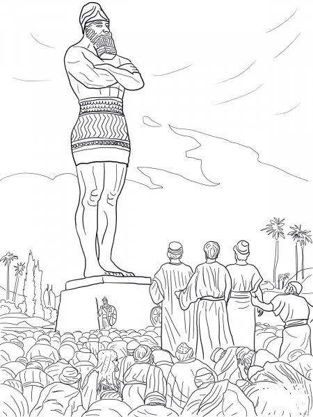 Daniel’s Friends Refused to Worship the Statue coloring page image