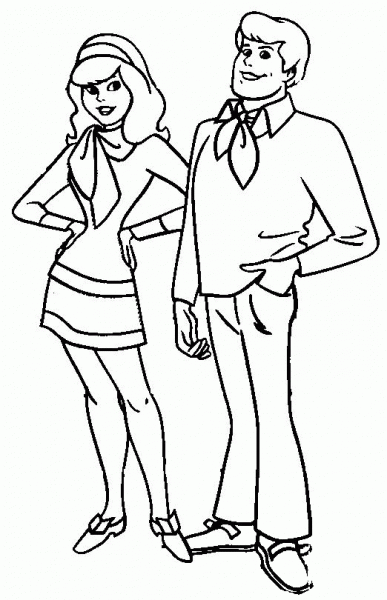 Daphne And Freddy  coloring page image