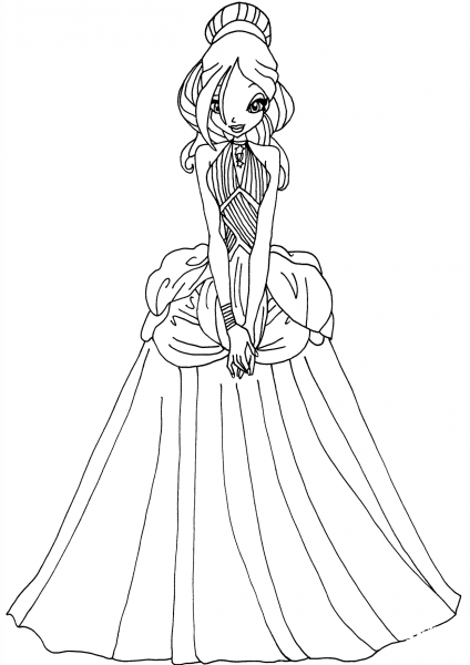 Daphne in a Dress coloring page image