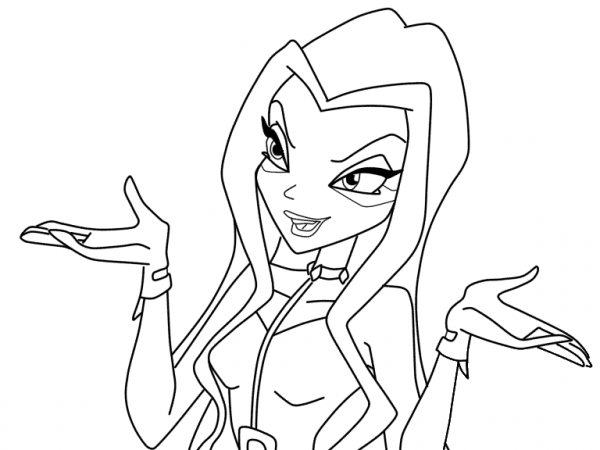 Darcy Shrugging coloring page image