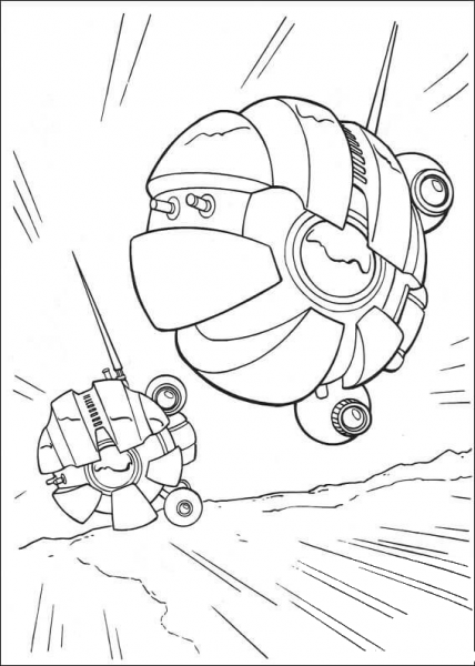 Dark Eye sith probe droid coloring page image