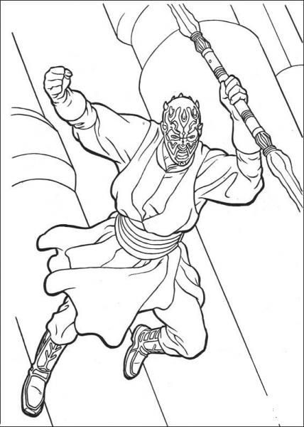 Darth Maul from  the Clone Wars coloring page image