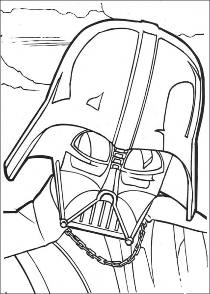 Darth Vader Face coloring page image
