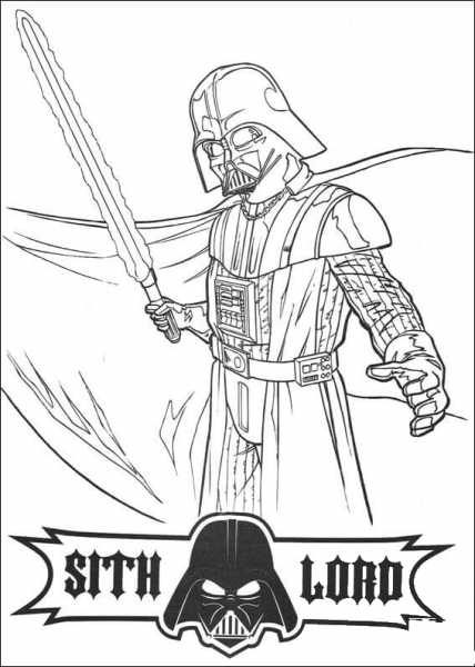 Darth Vader Sith Lord coloring page image