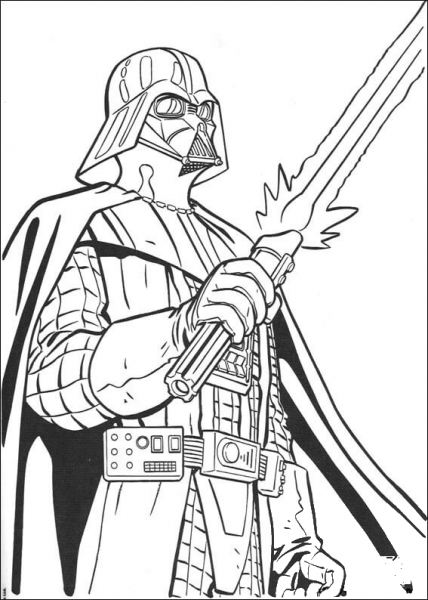 Darth Vader villain coloring page image