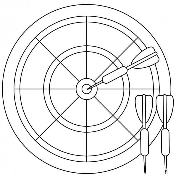 Darts coloring page image