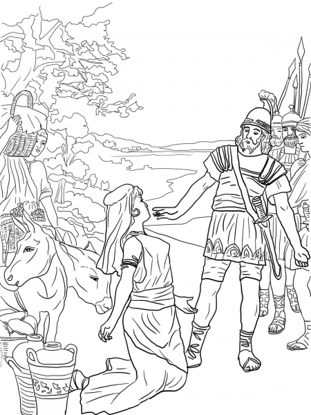 David and Abigail coloring page image