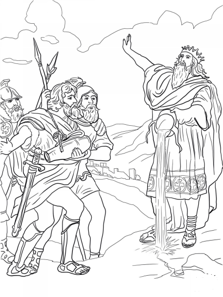 David and His Mighty Men coloring page image