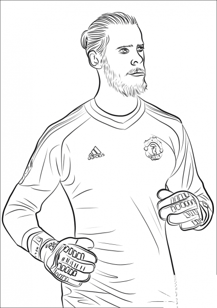David de Gea coloring page image