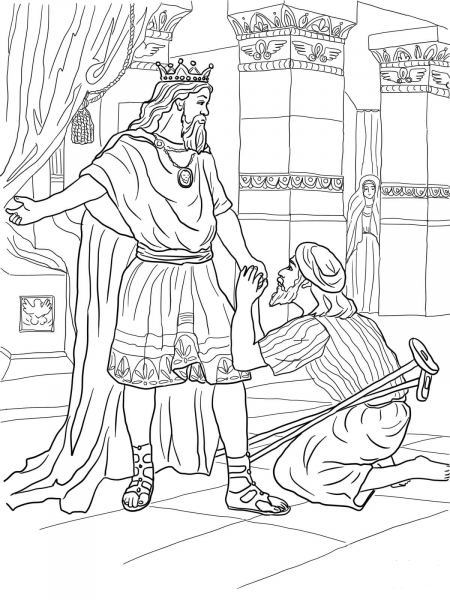 David Helps Mephibosheth coloring page image