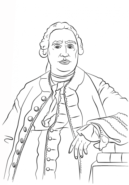 David Hume coloring page image