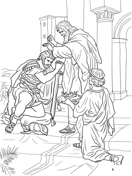 David is Crowned King coloring page image