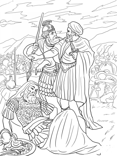 David Spares King Saul coloring page image