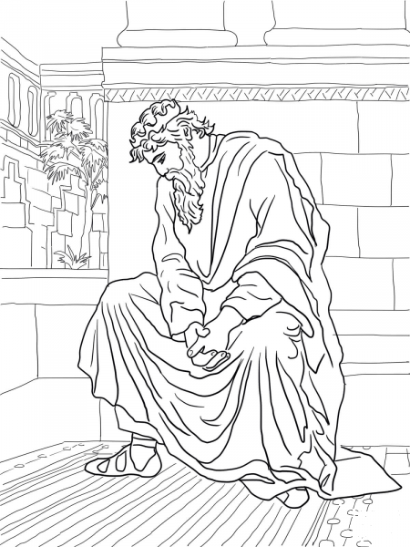 David Weeping Over the Death of Absalom coloring page image