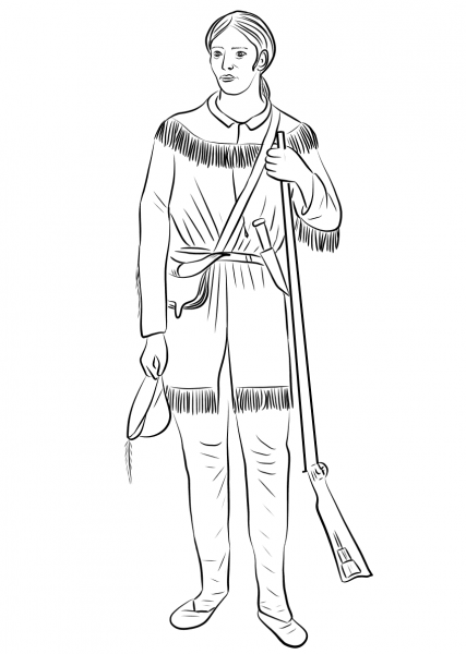 Davy Crockett coloring page image