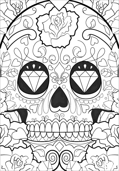 Day of the Dead Pattern coloring page image