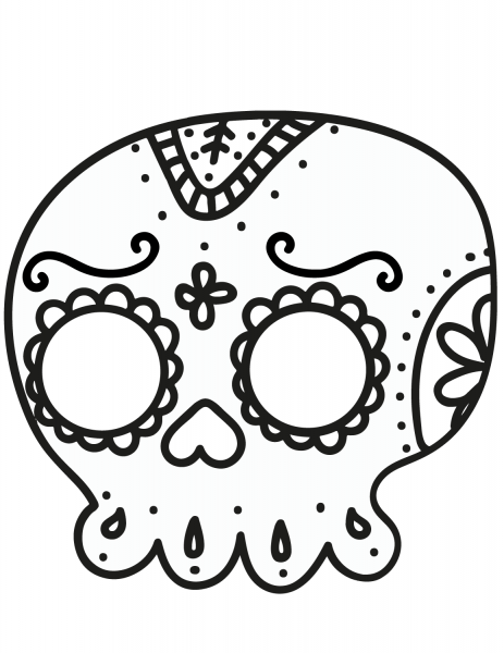 Day of the Dead Sugar Skull coloring page image