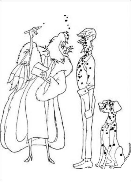 De Vil is angry coloring page image