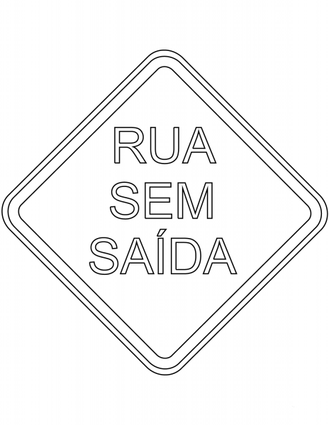 “Dead End” Sign in Brazil coloring page image