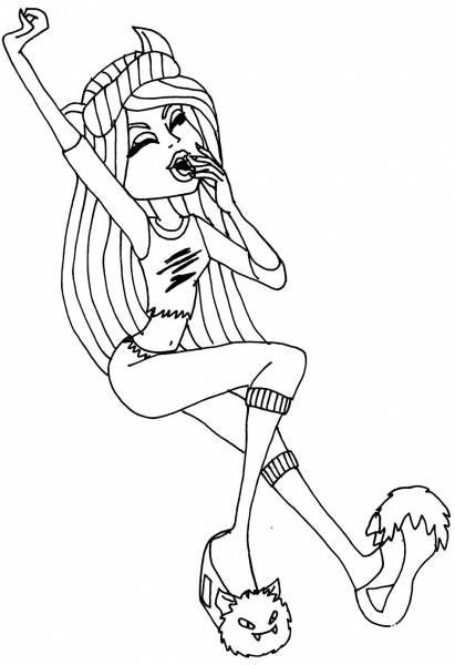 Dead Tired Clawdeen coloring page image